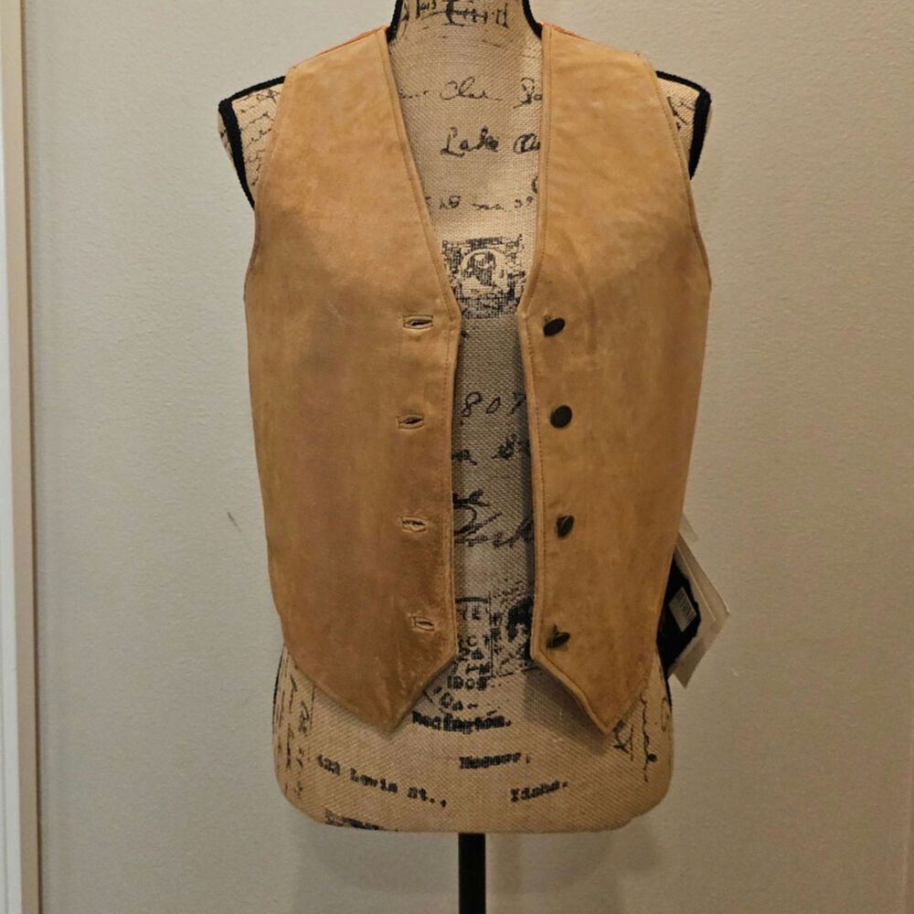 NWT Beyond Leather Leather Vintage Suede Vest Size Medium
